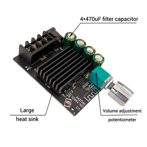 武知音频ZK-1002L 100W X 2迷你大功率<span class=keywords><strong>5.0</strong></span> <span class=keywords><strong>BT</strong></span>扬声器放大器板声音模块旋钮调节音量开关 - Product Image 3