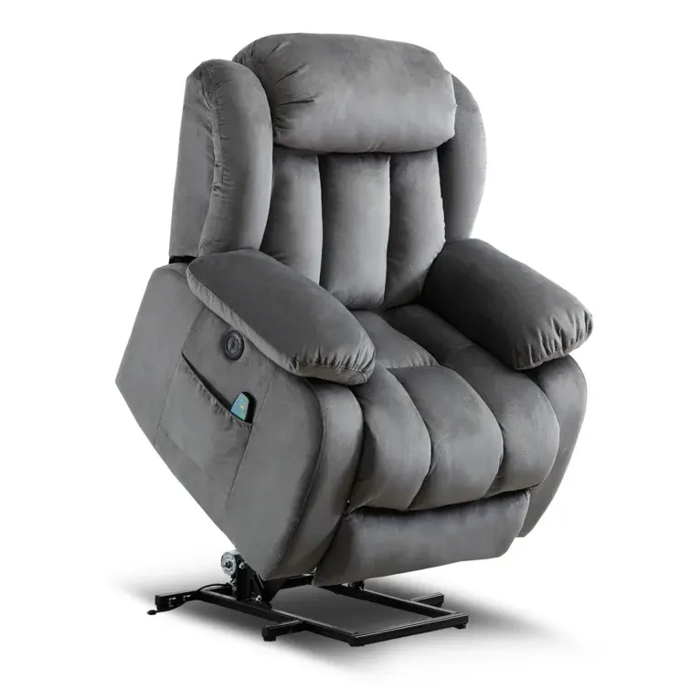 GEEKSOFA Fabric Power Electric Lift Liegestuhl mit Massage-und Wärme funktion für ältere Menschen