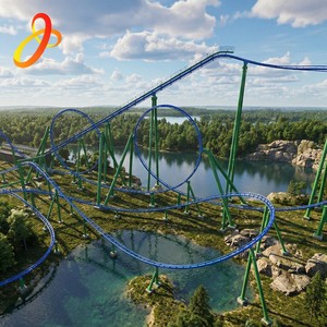 Grande ligne de descente à 8 boucles superposées, équipement d'amusement de grande taille pour parc à thème, vente directe d'usine - Product Image 1