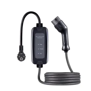 CE IP67 120 V 47-63Hz Current Adjusting Type A RCD SAEJ1772 Indicator Light Portable Electric Car Battery Charger