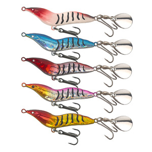 Leurre de pêche métallique crevette pour lancer longue distance 7g 13g 19g 26g, spinnerbait rotatif, leurre dur imitation crevette - Product Image 1