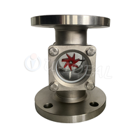 Vitre de niveau à double fenêtre SS304 SS316 à quatre voies avec lampe, essuie-glace, roue à aubes et roue à pales pour indicateur de débit d'eau