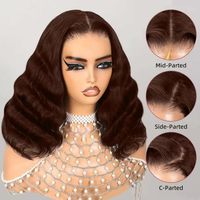 Peluca de cabello humano con frente de encaje 13x6 HD sin pegamento marrón chocolate prearrancado con cabello de bebé marrón oscuro 5x5 pelucas con cierre de encaje para mujer
