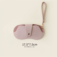 Étui à lunettes en cuir PU souple à motif litchi, étui à lunettes de soleil, porte-clés, étui de voyage portable pour lunettes, rangement pour lunettes