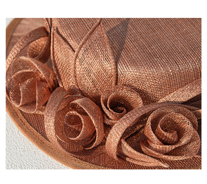 Chapeau d'église marron rouge de couleur personnalisée Fascinator à bord plat Kentucky Derby chapeau de fête de mariage pour femmes femmes - Product Image 6