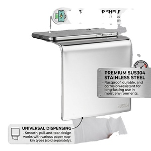 Porte-serviettes mural en acier inoxydable SUS304, design rectangulaire moderne pour usage en restaurant - Product Image 1
