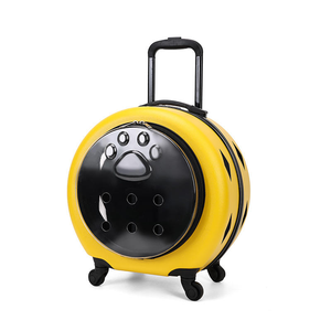 À la mode Portable Oxford Pet Trolley Case Sac À Dos Respirant Solide Motif Espace Capsule Conception Transparent Bagages Zipper - Product Image 6