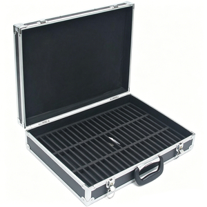 Estuche Rígido de Aluminio para Monedas Graduadas, Caja de Almacenamiento para 60 Casetes, Caja de Almacenamiento con Cierre de Aluminio para Tarjetas de Béisbol Graduadas - Product Image 1
