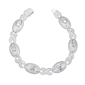 Stylish <b>Rapper</b> Hip Hop Gold Plated 925 Sterling Silver Cuban <b>Chain</b> Link Bracelet Brilliant Cut Moissanite GRA Certified - Product Image 1