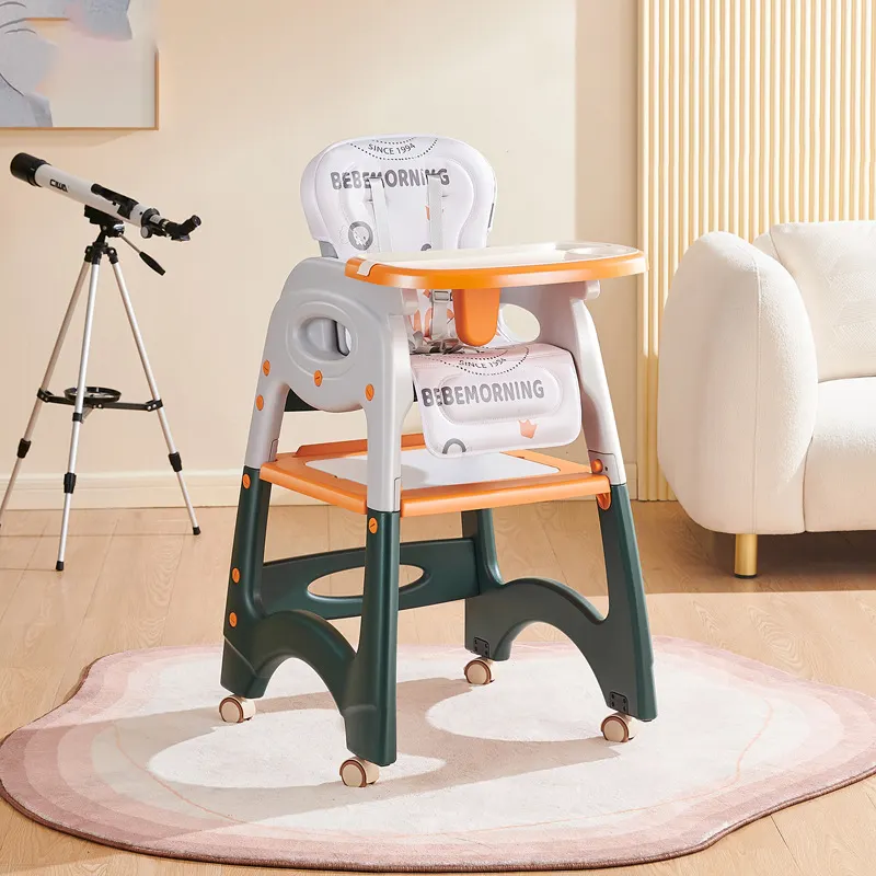 Table et chaise de bébé de luxe 6 en 1 avec des blocs de construction de dessin