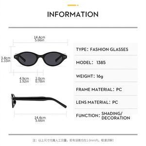 Lunettes de soleil œil-de-chat ovales rétro tendance 2025 pour femme avec logo personnalisé, monture PC petite taille, protection UV400, monture léopard - Product Image 6
