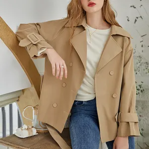 2020 nuovo arrivo alla moda con cintura doppio petto delle donne giacche trench cappotti giacca a vento delle ragazze