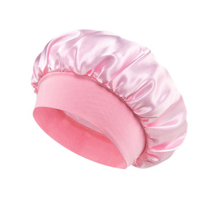 Bonnet <span class=keywords><strong>de</strong></span> nuit élastique rayé en satin imitation soie pour femme, à large bord, pour soins capillaires et beauté, toutes saisons, pour le marché international - Product Image 5