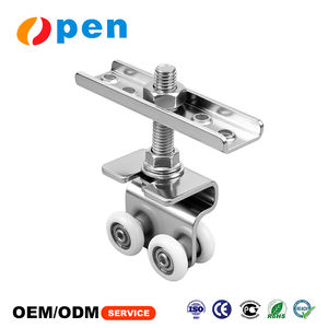 Rouleau de porte coulissante moderne en nylon et plastique à 4 roues, rouleau de porte pliante en acier avec installation par vis - Product Image 1