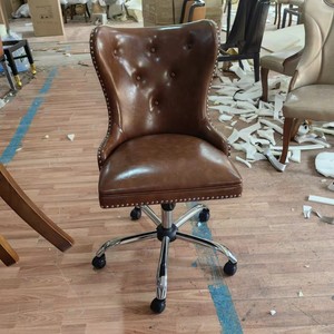 European-style Luxurious Velvet Rivet Home Study Conference Chair with lion Head Lounge Chair for <b>Office</b> Use <b>Computer</b> Chair - Product Image 2