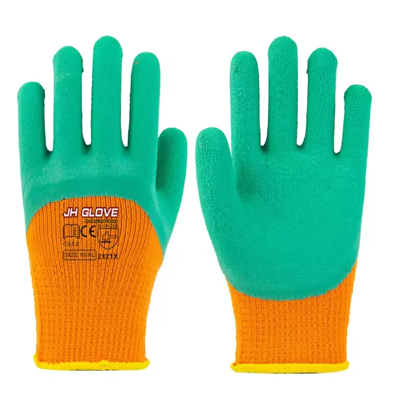 Зимние теплые перчатки латексные матовые двойные водонепроницаемые акриловые перчатки с подкладкой промышленные защитные перчатки