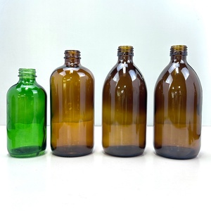 Medicine 1000ml Amber Boston Round Glass Pharmaceutical Bottle With Screw Cap - Product Image 1