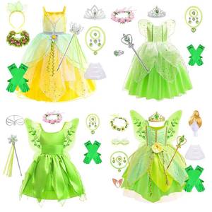 Disfraz de Hada HP para Niñas, Vestido de Princesa Tinkerbell, Alas de Elfo, Vestidos de Fiesta de Cumpleaños para Niñas Pequeñas, Poliéster - Product Image 2