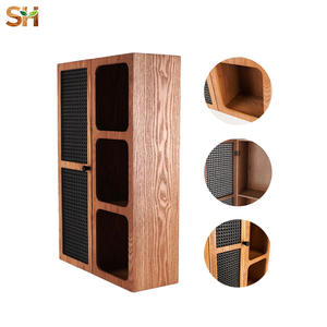 <span class=keywords><strong>Armoire</strong></span> de rangement murale traditionnelle en bois avec étagères flottantes, porte en rotin, décoration de la maison, salle à manger, salon, fabrication artisanale, 3 étagères - Product Image 1