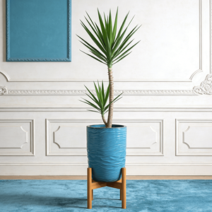 Maceta de Cerámica Esmaltada Azul Cielo con Textura de Olas del Océano, Ecológica, Duradera, para Interiores y Exteriores, Jardinera de Terracota, Decoración del Hogar - Product Image 1