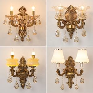 Lampu Dinding Kristal Lilin Modern Dekorasi Kamar Tidur Hotel Rumah Lampu Koridor Vintage Eropa dari Paduan Seng - Product Image 2