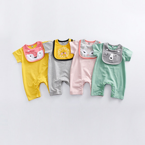 Body bébé en coton biologique 100% avec bavoirs bandana, livraison directe, fabricant chinois - Product Image 2