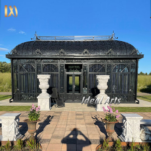 Pergola de jardin en <span class=keywords><strong>fer</strong></span> <span class=keywords><strong>forgé</strong></span> bleu, pergola en métal à treillis personnalisé pour la décoration extérieure du jardin - Product Image 2