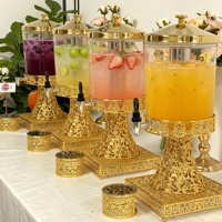 Dispensador de Jugos Ornamentado, Juego de Recipientes para Buffet de Lujo, Servicio de Catering para Bodas, Hoteles, Restaurantes, Resorts, Urna para Bebidas