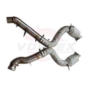 Tuyau de descente turbo en acier inoxydable Vortex avec protection thermique pour Mercedes AMG GLE 63 S 4.0T V8, système d'échappement à haut débit - Product Image 4