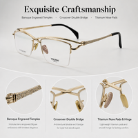Lunettes de lecture pour femmes en titane pur, montures de luxe semi-cerclées carrées, anti-lumière bleue, légères, transparentes