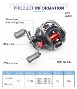 LV100-carrete de pesca Baitcasting, arrastre máximo de 5Kg, carrete de pesca de alta calidad - Product Image 3