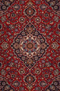 Auténtica Alfombra Persa de Kashan, Tejida a Mano, de Lana, Diseño Floral Geométrico, Alfombra Tradicional para Sala de Estar - Product Image 2