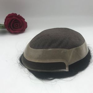 Prothèse capillaire pour <span class=keywords><strong>homme</strong></span> avec boucle frontale à clipser, modèle H038, cheveux raides ou bouclés, entièrement permables - Product Image 4