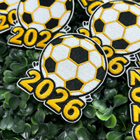 Patch brodé à paillettes, dernière collection 2026, patchs de football scintillants, patchs sportifs brodés personnalisés thermocollants pour vestes