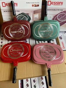 Poêle à griller double face en aluminium moulé sous pression DESSINI, poêle à frire antiadhésive carrée, poêle à steak colorée pour le petit-déjeuner - Product Image 6