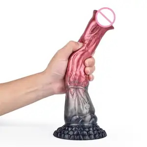 Dildo silikon terlaris dildo realistis vagina merangsang hewan penis plug anal besar dildo dengan cangkir hisap untuk masturbasi