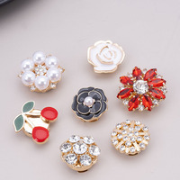 Nouveaux Boutons de Manchette et Boutons de Col en Alliage de Zinc Plaqué, Ornés de Diamants Colorés, Bijoux de Vêtements, Meilleures Ventes Transfrontalières