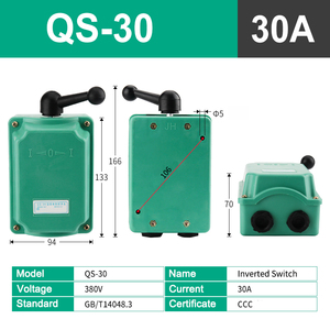 Động Cơ Dừng Ngược Về Phía Trước Công Tắc Chống Nước QS-15 QS-30 Công Tắc Thay Đổi QS-60 Công Tắc Động Cơ Ba Pha 380V - Product Image 5