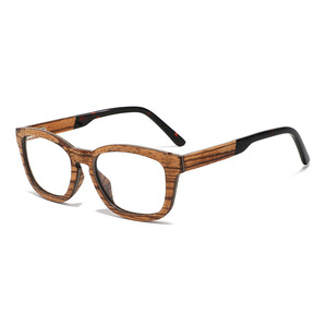 Montures de lunettes en bois, monture carrée complète, écologiques, unisexes, lunettes optiques, Wenzhou 6012, design ovale, verres en acétate - Product Image 4