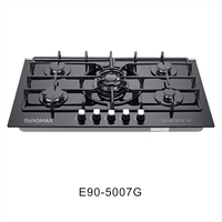 Usine OEM/ODM Cuisinière à gaz intégrée à 5 brûleurs/Plaques de cuisson à gaz Plaque de cuisson à gaz en verre 76/90CM Cuisine