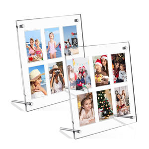 Soporte de marco de <span class=keywords><strong>fotos</strong></span> de mesa de acrílico transparente a medida con 6 inserciones para <span class=keywords><strong>boda</strong></span> - Product Image 1