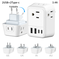 Adaptateur de voyage universel, chargeur tout-en-un personnalisé
