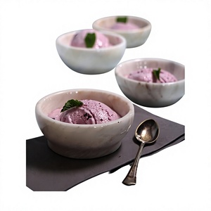 Bol à glace de forme ronde au design magnifique, de qualité supérieure, taille personnalisée, bol à dessert en marbre pour fruits secs - Product Image 1