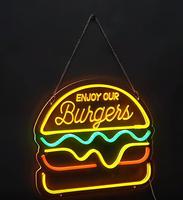 Enseigne lumineuse personnalisée en néon acrylique pour intérieur, certifiée CE, pour Noël, restaurant, boutique de hamburgers, menu lumineux, 10W