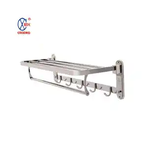 Supplier Direct Sale Stainless Steel Wall-mounted Bathroom Double-bar Towel Bar Hotel Rack