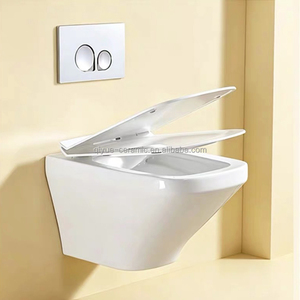 <span class=keywords><strong>WC</strong></span> <span class=keywords><strong>suspendu</strong></span> en céramique allongé au design moderne <span class=keywords><strong>pour</strong></span> salle de bain - Product Image 3