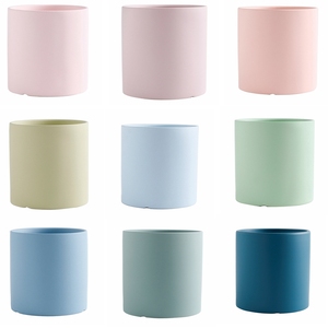 Macetas de Cerámica Cilíndricas para Plantas y Flores, <span class=keywords><strong>Color</strong></span> Rojo, Rosa, <span class=keywords><strong>Blanco</strong></span>, Amarillo, Verde, Marrón, Gris, de 3, 4, 5, 6 y 8 Pulgadas, para Hogar y Jardín - Product Image 3