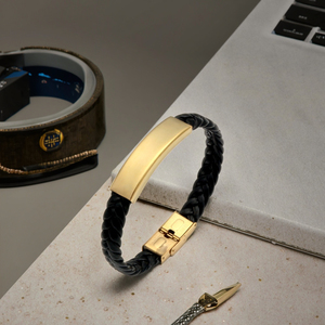 Hot bán thép không gỉ + da tấm tùy chỉnh tên QR mã khắc vòng đeo tay bằng thép không gỉ - Product Image 5