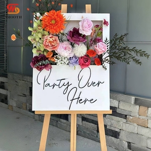 Decoración de Entrada para Bodas, Letrero de Bienvenida, Caja de Flores, Caja de Acrílico Blanca para Arreglos Florales - Product Image 1