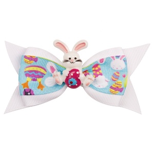 Barrette à cheveux pour enfants en tissu pailleté, motif dessin animé, nœud queue d'hirondelle, pour Pâques, fêtes et festivals - Product Image 6